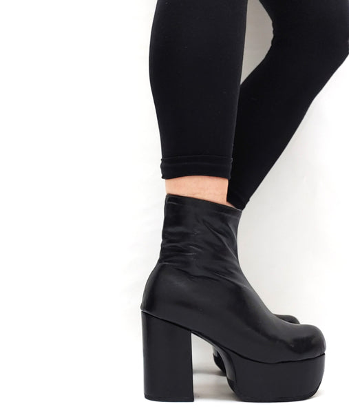 Classic Black Platform Ankle Boots