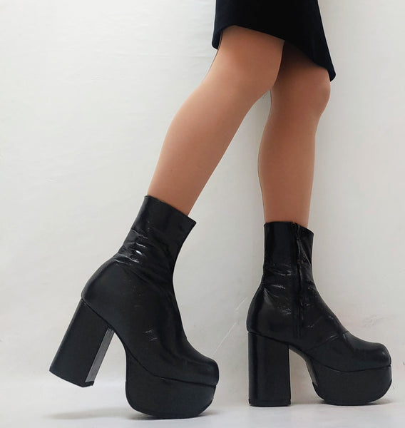 Classic Black Platform Ankle Boots