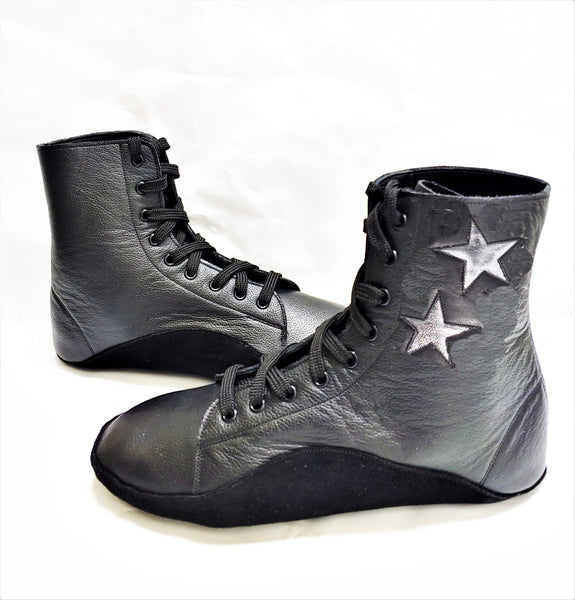 CUSTOM MADE Black STARDUST Tightrope Boots w/inside Zip