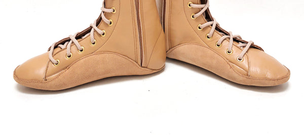 CUSTOM MADE Beige/Camel Tightrope Boots w/ZIP