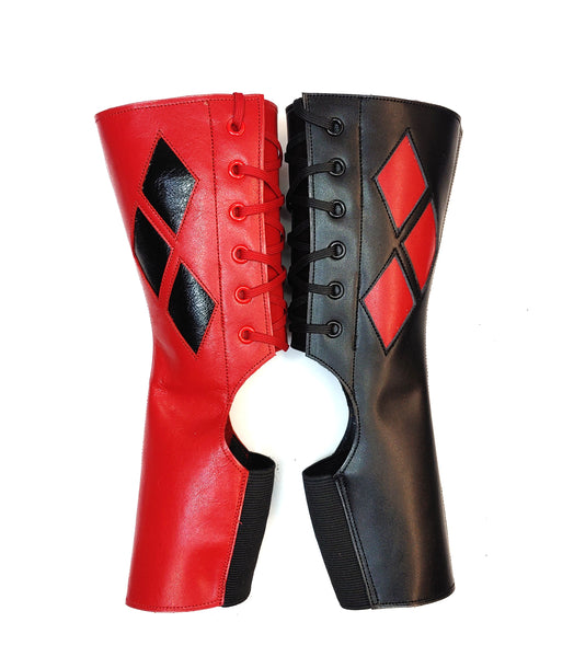 READY MADE Red & Black HARLEY QUINN Aerial boots SIZE 1