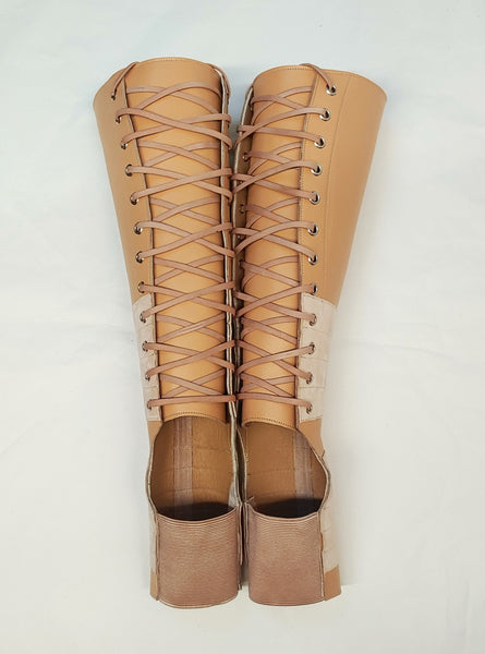 RUSH ORDER Nude SOFT Leather Aerial boots w/ Suede Grip