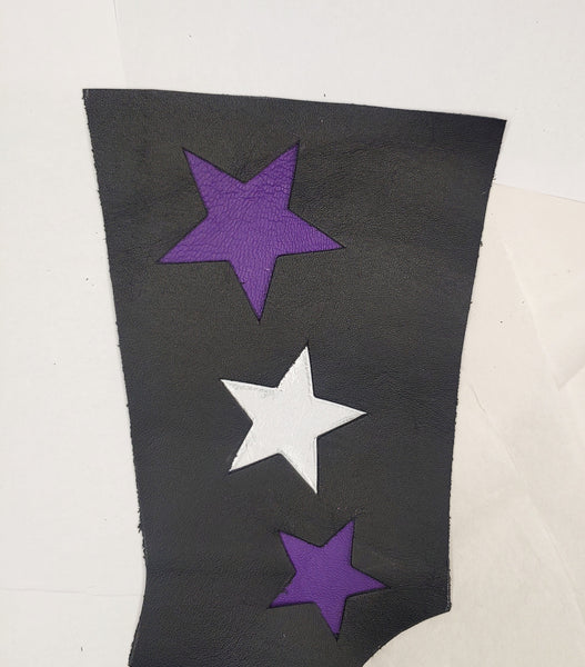 Custom Stardust Aerial boots w/ Purple & White Stars + Grip Panel