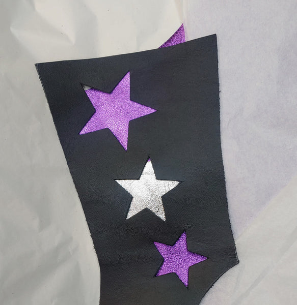 Custom Stardust Aerial boots w/ Purple & White Stars + Grip Panel