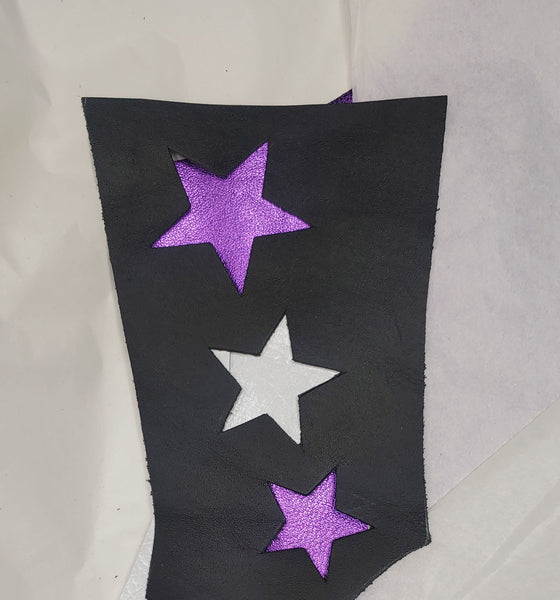 Custom Stardust Aerial boots w/ Purple & White Stars + Grip Panel