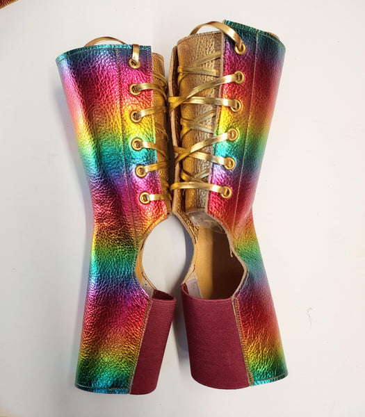 READY MADE Short Aerial boots in RAINBOW Leather SIZE 1