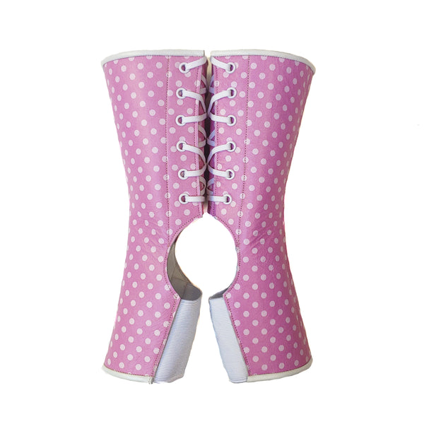 READY MADE Short Aerial boots in Pink Polkadot Leather SIZE 1