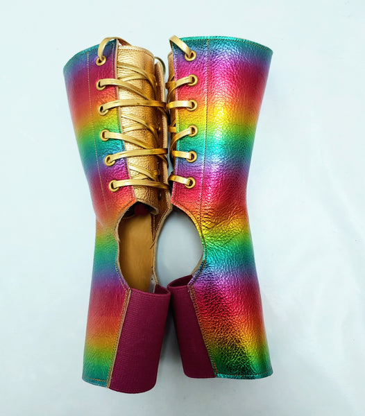 READY MADE Short Aerial boots in RAINBOW Leather SIZE 1