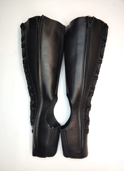 READY MADE Black Aerial Boots w/Front Lacing + Zip SIZE 1 Petite