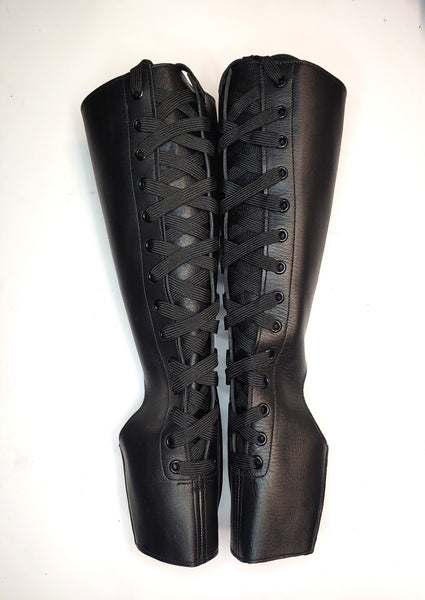 READY MADE Black Aerial Boots w/Front Lacing + Zip SIZE 1 Petite