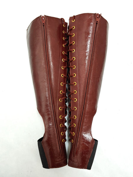 READY MADE Chestnut Aerial boots w/Front lacing and inside ZIP SIZE 2